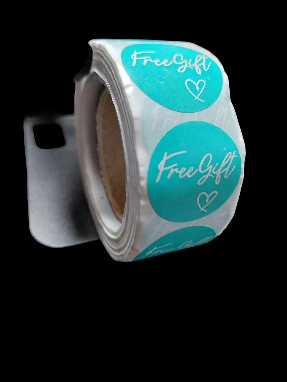 500ct. Aqua 'Free Gift' Round Sticker - Bonus 3 Random Polymailers